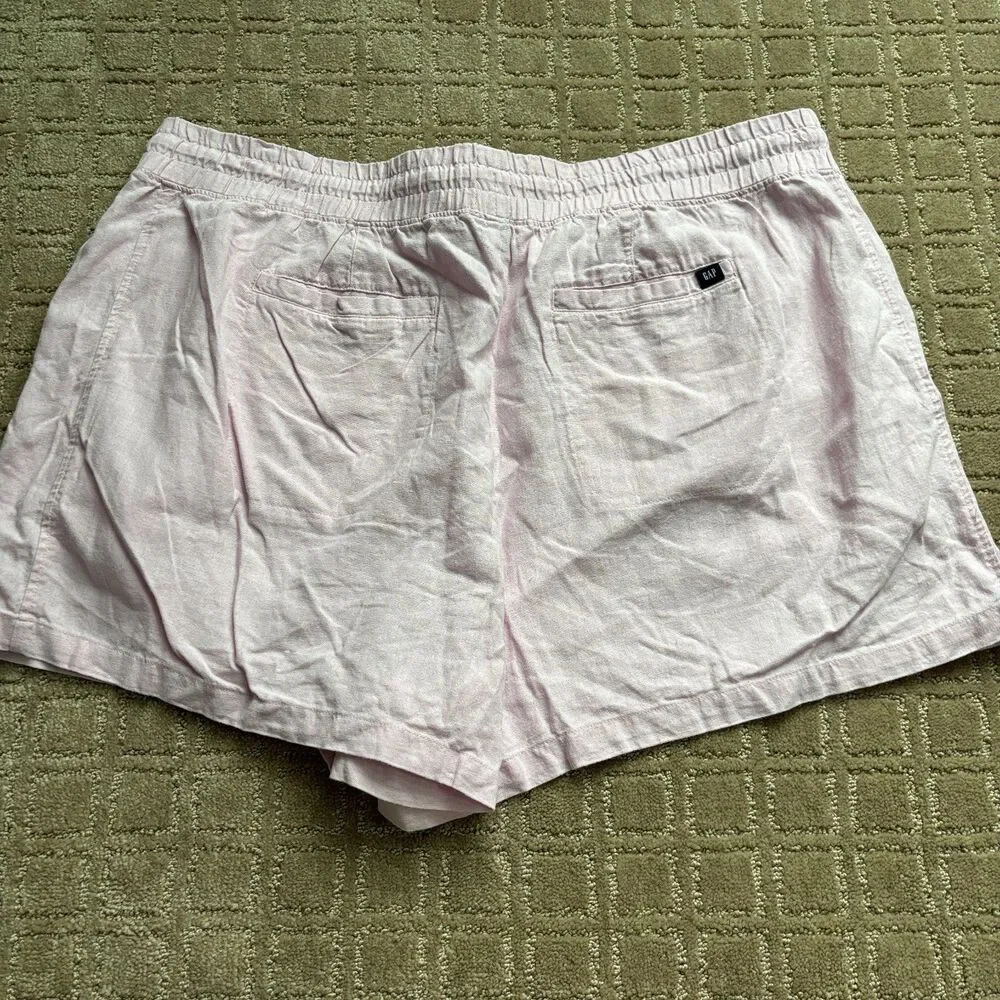 Gap Linen Shorts Women XXL Light Pink Pull On Beachy Vacation Lightweight Casual
